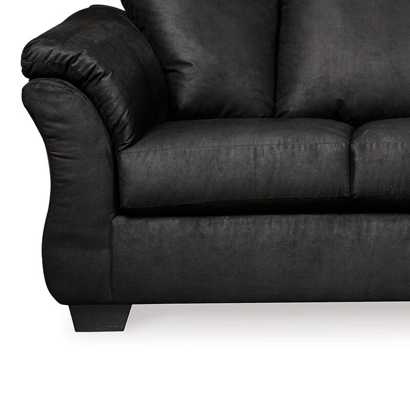 Dari Sofa, Classic Black Polyester, Foam Pillow Top Arms, 89 Inch image number 3