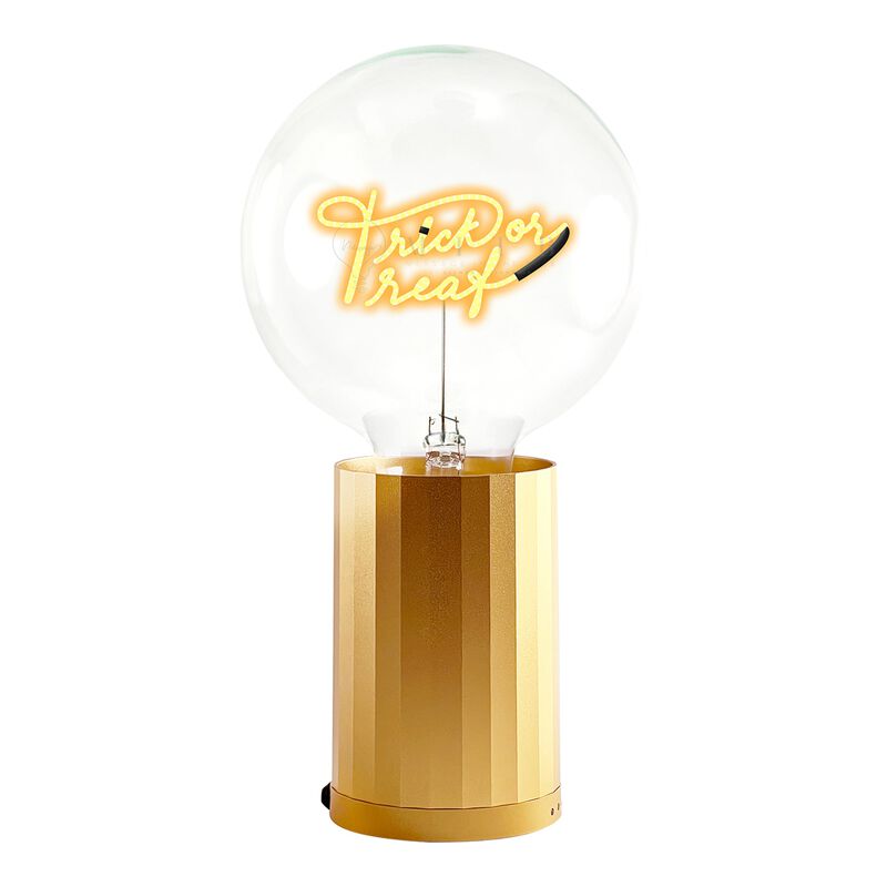 Bulb TRICK OR TREAT Amber with Base Table Lamp PORTABLE Rose Gold image number 0