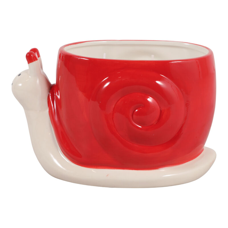8" Red Snail Candle image number 4