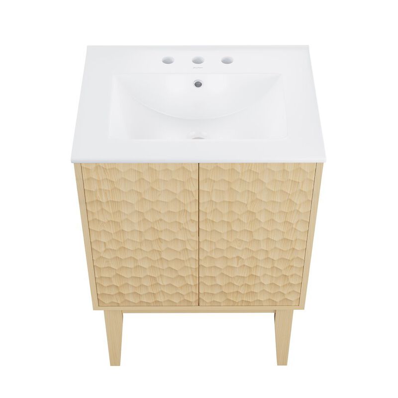 24" Freestanding Bathroom Vanity with 3-Hole Centerset Sink Top image number 6