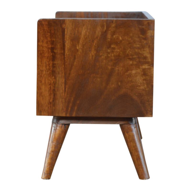 Solid Wood Nordic Chestnut Finish Storage Bench