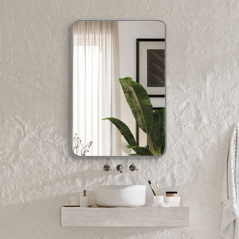 ELEMENT ACE 22x30 Inch Metal Framed Rectangular Wall Mirror with Shatterproof Design image number 1