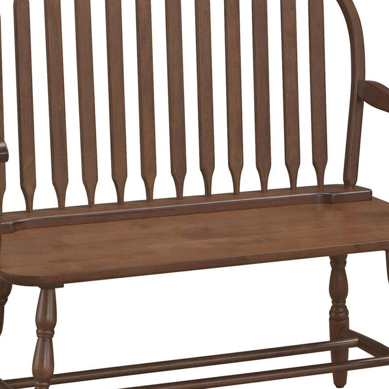 HomeRoots 44" Wood Windsor Spindle Back Bench image number 5