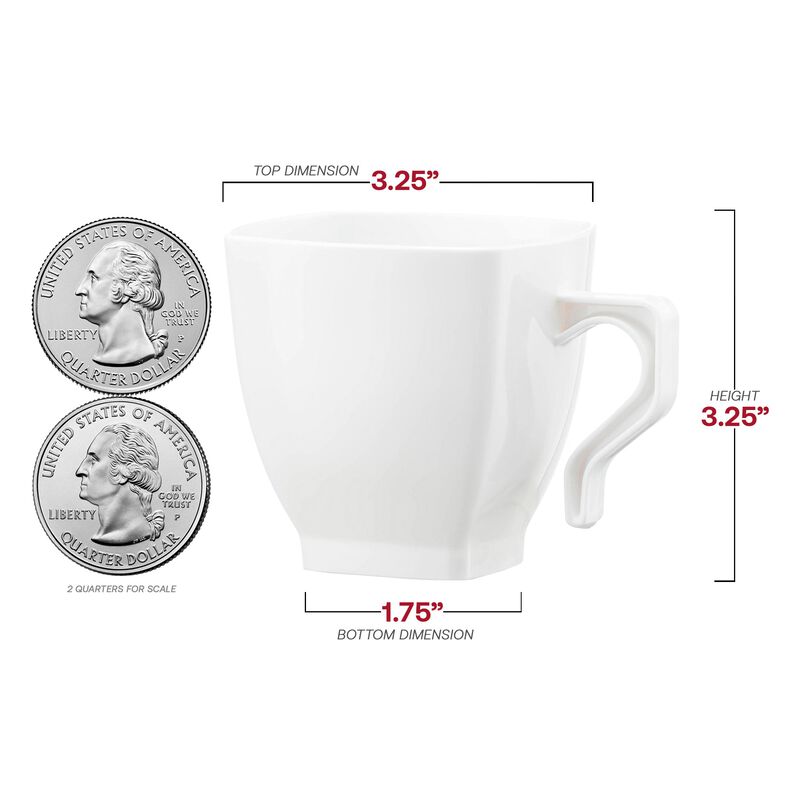 8 oz. White Square Plastic Coffee Mugs (192 Mugs) image number 4