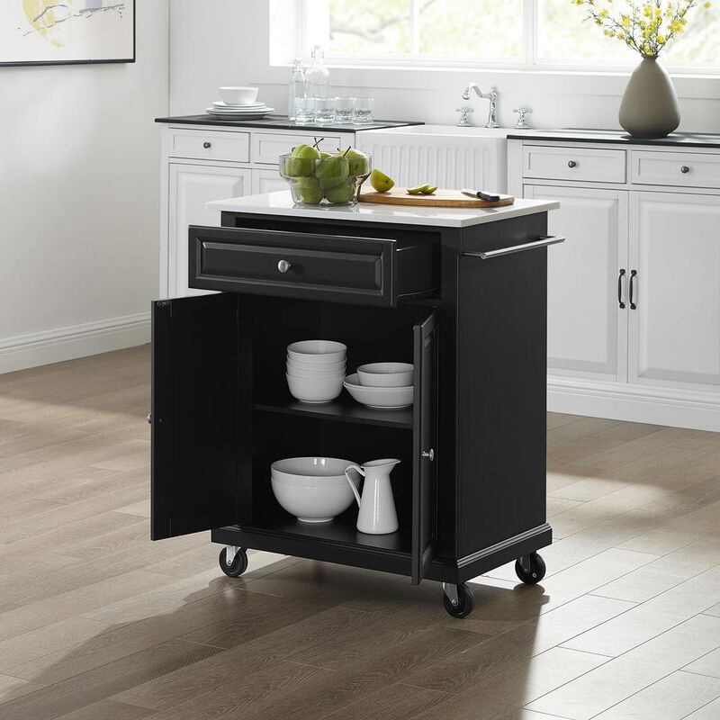 Crosley Furniture Compact Stone Top Kitchen Cart