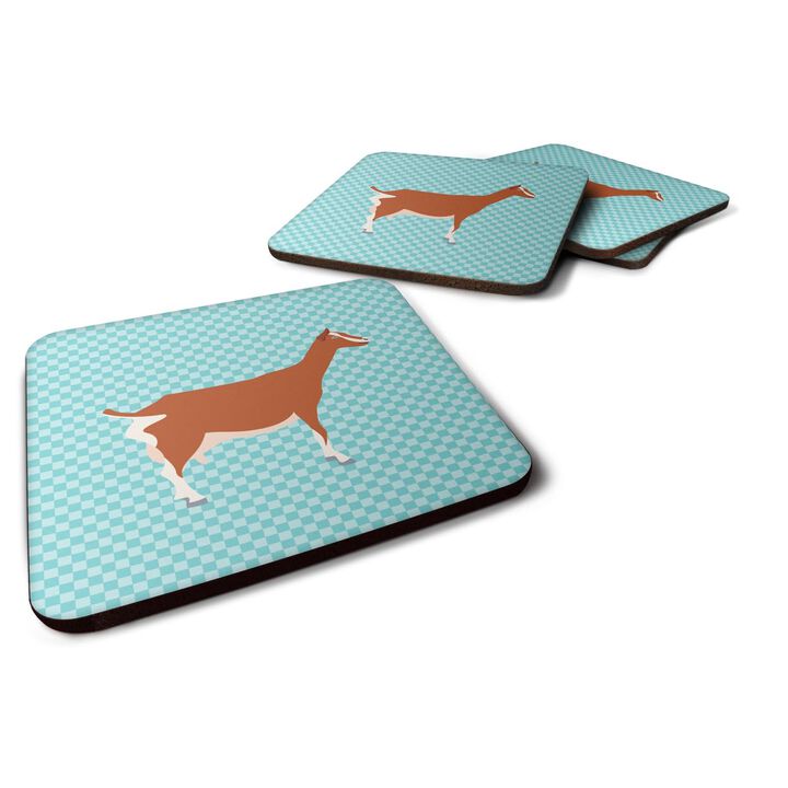 Caroline's Treasures Toggenburger Goat Blue Check Decorative coasters, 3.5, Multicolor