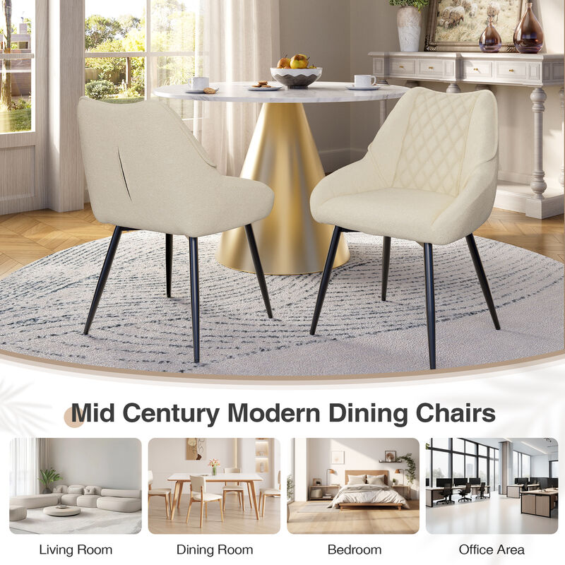 Fabric Soft Dining Chairs (Set of 2) image number 6