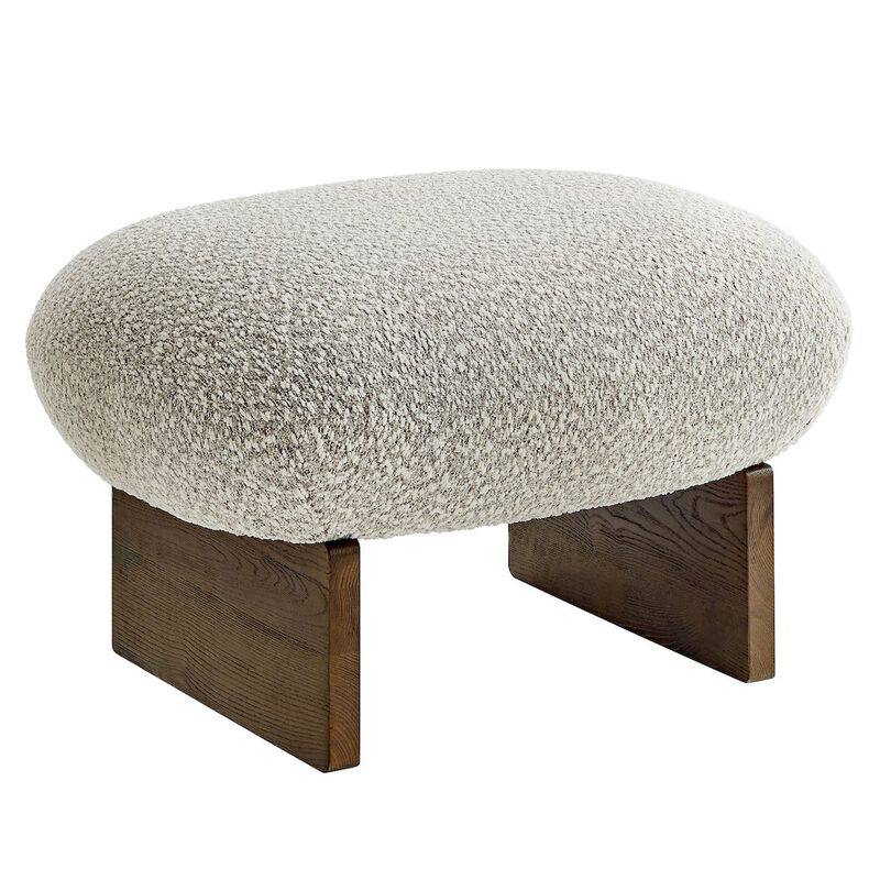 Loyal Boucle Fabric Accent Chair and Ottoman Set image number 6