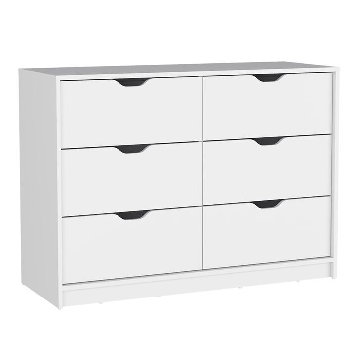 Basilea 4 Drawers Dresser, 2 Cabinets -White