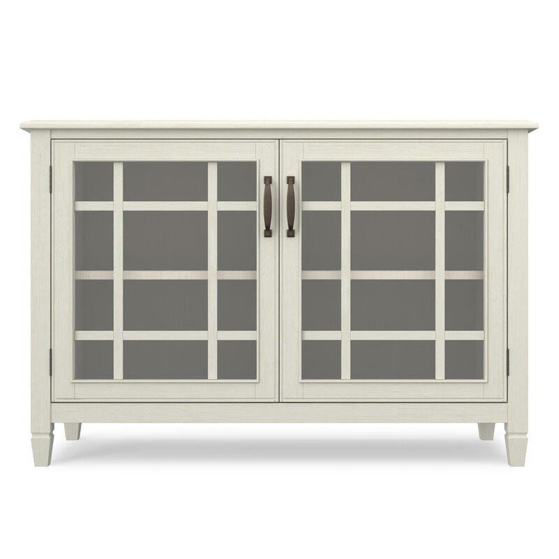 Connaught SOLID WOOD 46 inch Wide Traditional Low Storage Cabinet in Antique White image number 3