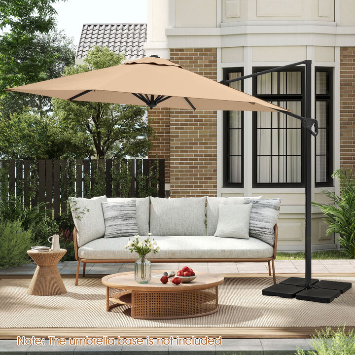 9 FT Cantilever Patio Umbrella with Vented Top and Sun-Protective Canopy