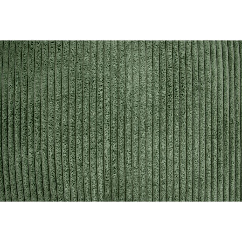 Roe 3pc Sectional Sofa Set w Chaise, Ottoman, 2 Pillows, Sage Green - Benzara