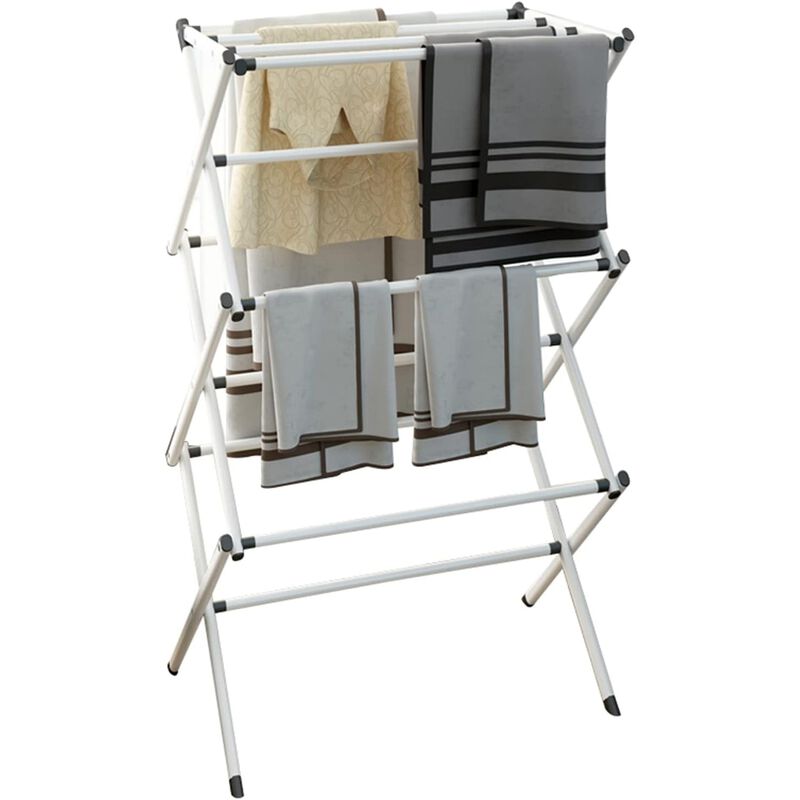 StarNight - Foldable Vertical Laundry Drying Rack, 23.6" x 13.75" x 41.3", White