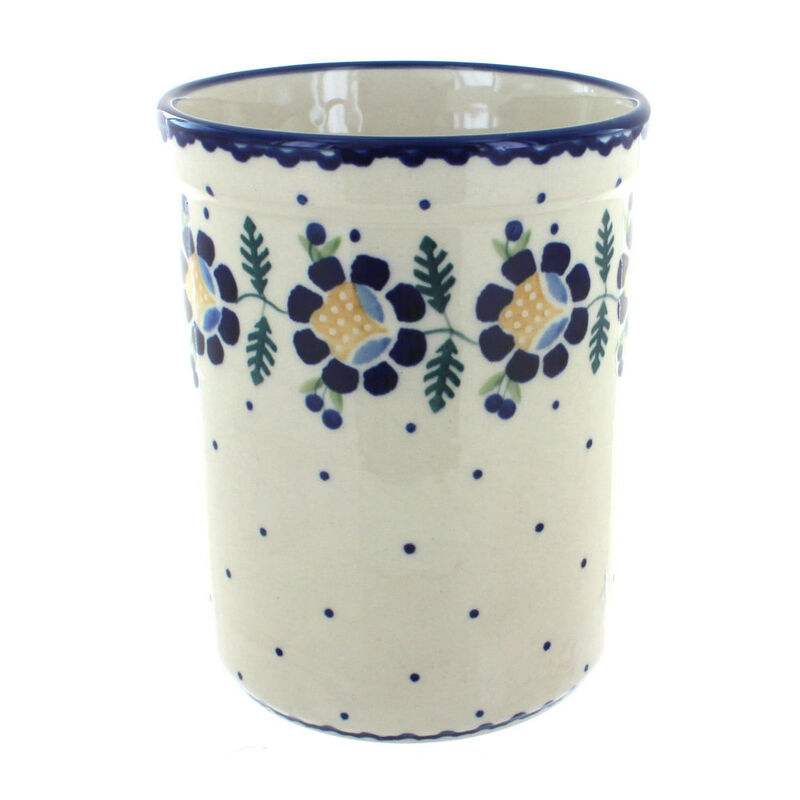 Blue Rose Polish Pottery Nova Utensil Jar