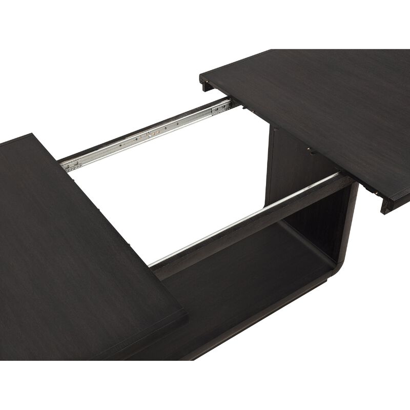 Lina Dining Table, 78-96 Inch Extendable Top, Open Base, Burnished Black image number 5