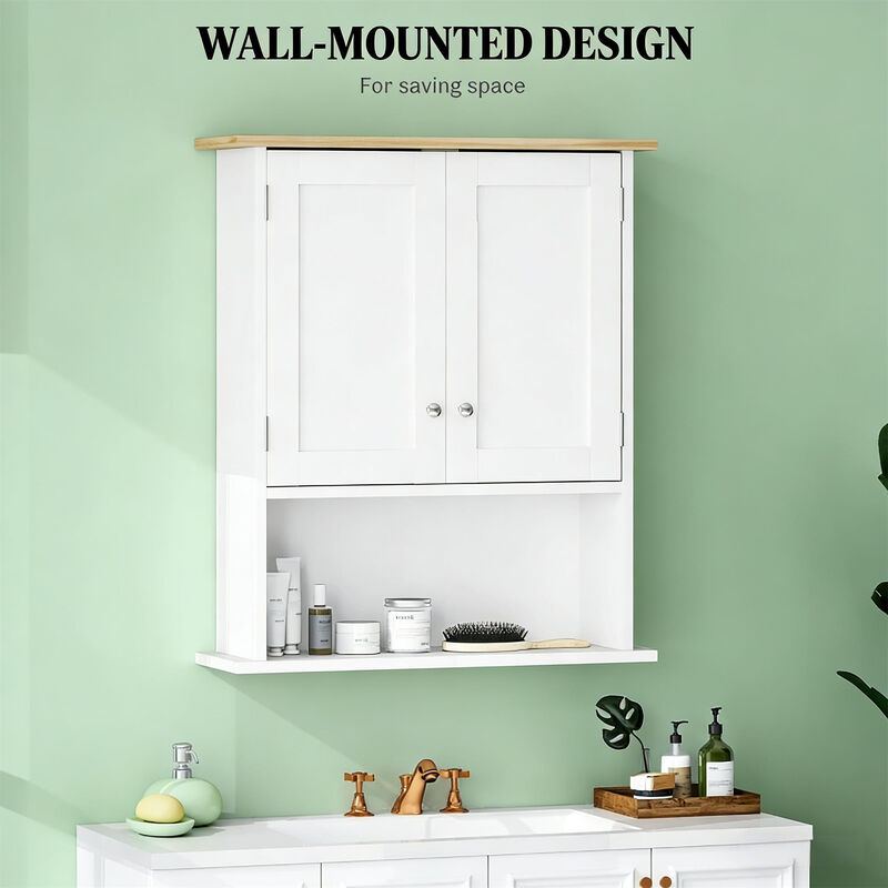 23.6" Floating Storage with Adjustable Shelf, Wall-Mounted Bathroom Cabinet image number 6
