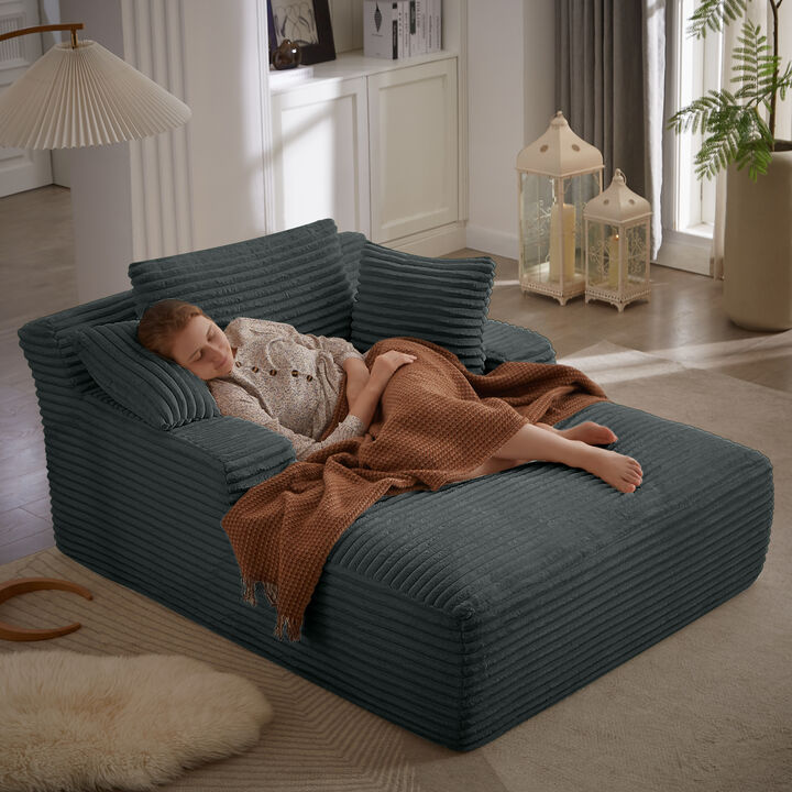 TATEUS Oversized Corduroy Upholstered Sleeper Sofa