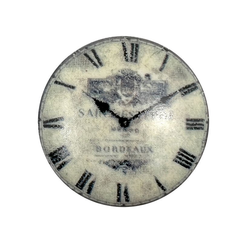 HomeRoots Set of Six Black And White Clock Face Ceramic Drawer Pull Knobs image number 0