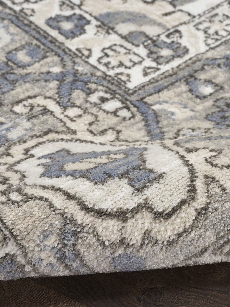 Quarry QUA05 Ivory/Blue 8' x Round Rug