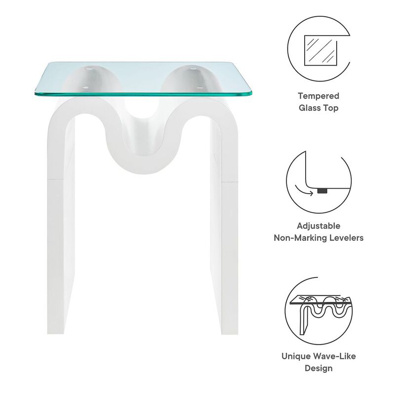 Ondine Glass Top Side Table image number 1