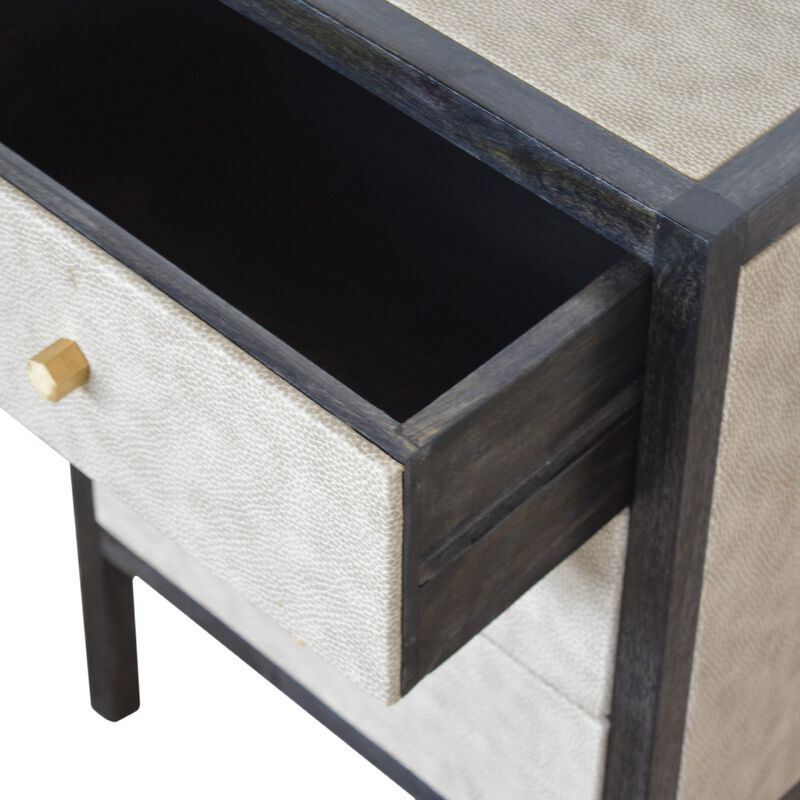 Artisan Furniture Solid Wood  Faux Leather Nightstand
