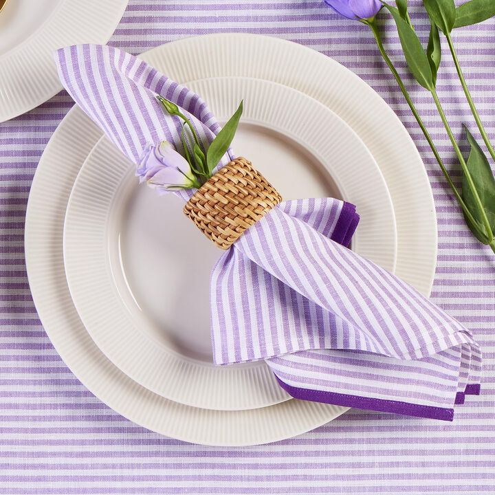 Solino Home 100% Pure Linen Dinner Napkins 20 x 20 Inch Set of 4 - Carmine