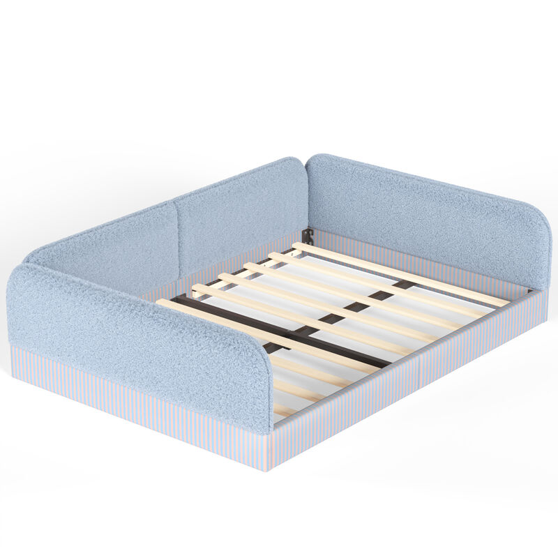 Vosang Teddy Boucl&eacute; Upholstered Kids Daybed Frame image number 5
