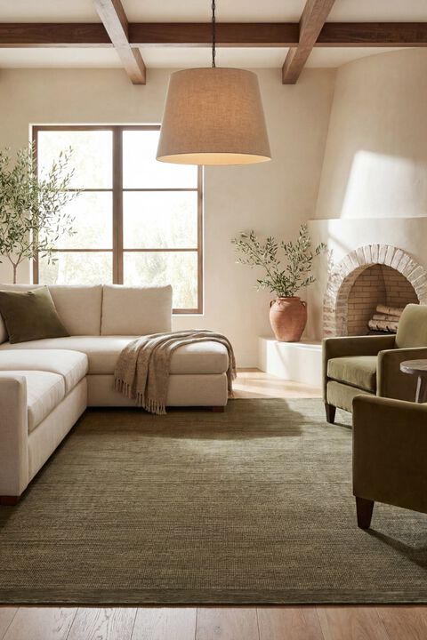 Warner WRN02 Green 2'6" x 10' Runner Rug