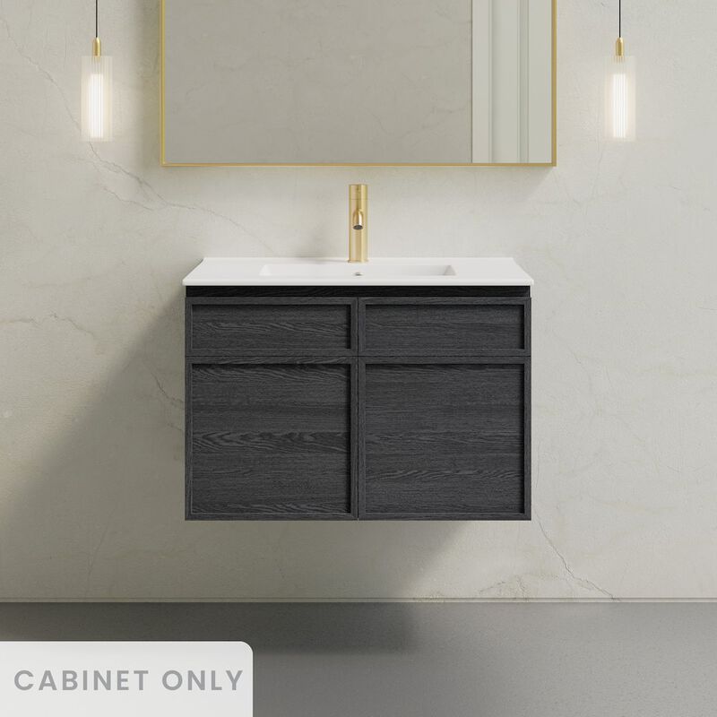 St. Tropez 30" Wall-Mounted Bathroom Vanity Cabinet without Top in Black Oak image number 1
