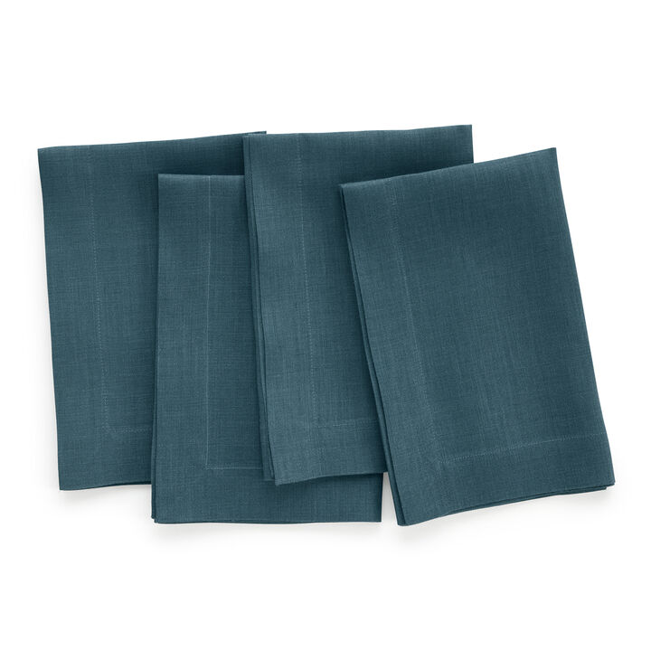 Solino Home 100% Pure Linen Dinner Napkins 20 x 20 Inch Set of 4 - Fete
