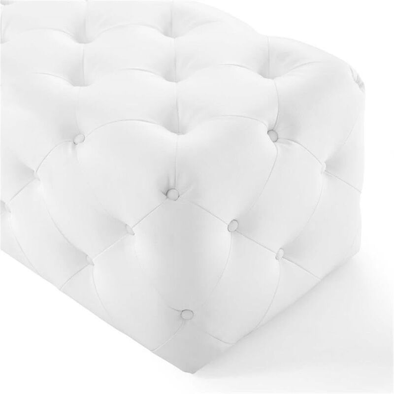 Modway EEI-3767-WHI Anthem 48" Tufted Button Entryway Faux Leather Bench, White image number 6