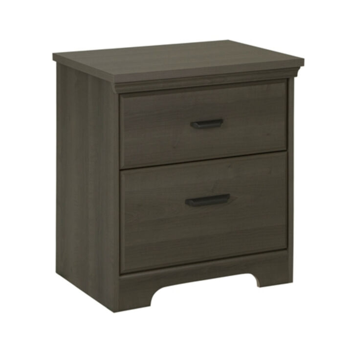 2-Drawer Bedroom Nightstand with Maple Wood Finish for Storage