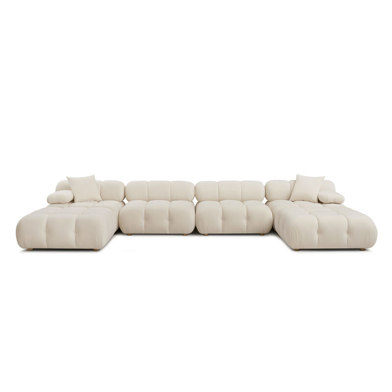 Calliope Cream Performance Velvet 6-piece Modular U-Sectional image number 1