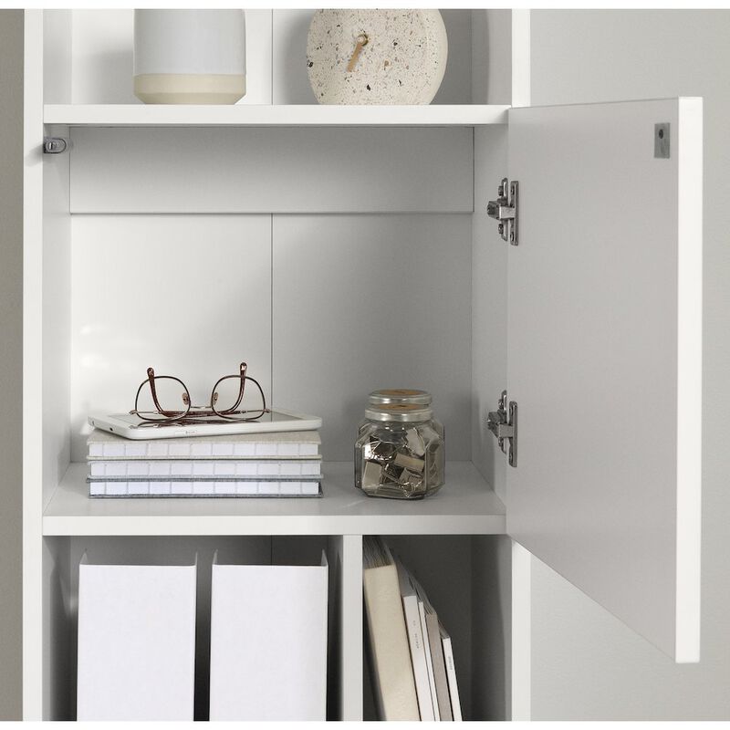 Olea 5-Shelf Bookcase, Pure White