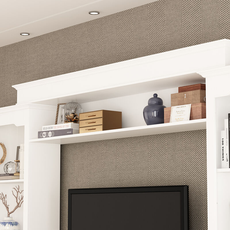 FUFU&GAGA Modern/Contemporary White Tv Cabinet Integrated Tv Mount (Accommodates TVs up to 55-in)，White