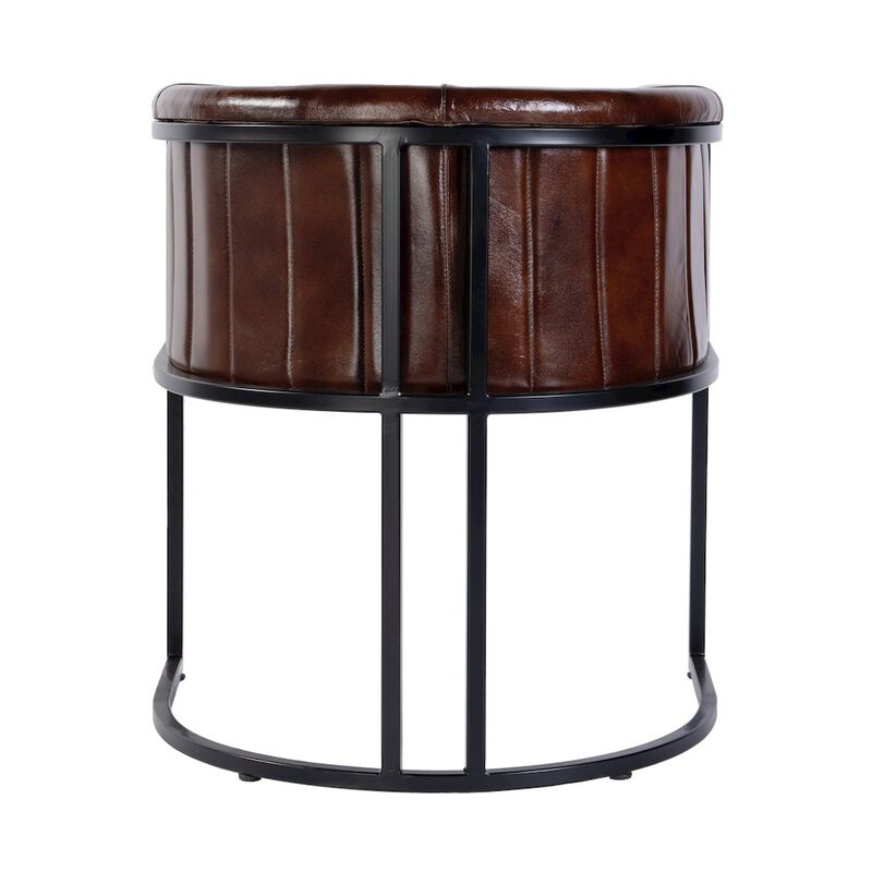 Butler Specialty Rockford 19 in. Seat Height Leather Accent Chair, Black, Brown image number 5