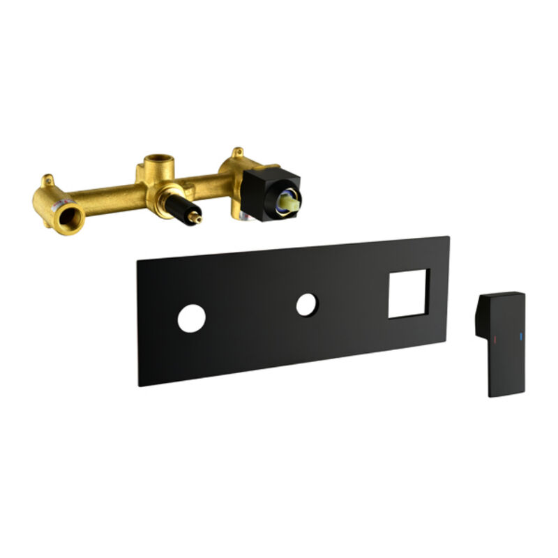 Brass Matte Shower Faucet Set with Rainfall Shower Head and Handheld Sprayer