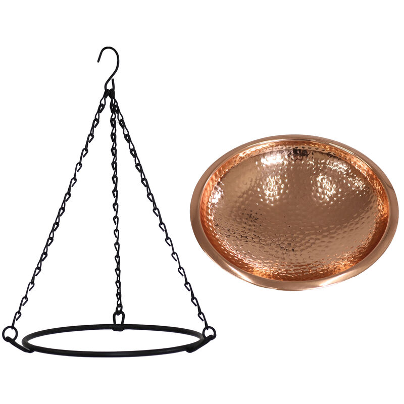 Sunnydaze Detachable Copper Hanging Bird Bath Bowl or Feeder, 10.25&rdquo; Dia image number 4