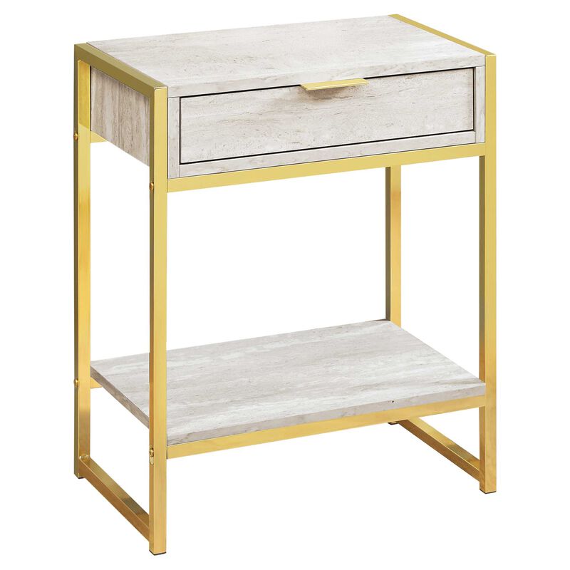 Functional Wood and Metal End Table &ndash; Space-Saving Side Table with Storage Drawer