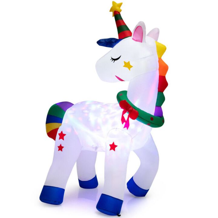 6 Feet Inflatable Unicorn Decoration with Rainbow