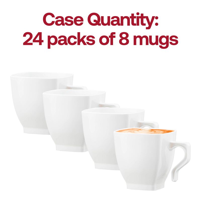 8 oz. White Square Plastic Coffee Mugs (192 Mugs) image number 5