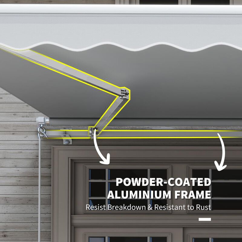 Hivvago 12' x 8' Patio Sun Shade Awning with Manual Operation image number 5