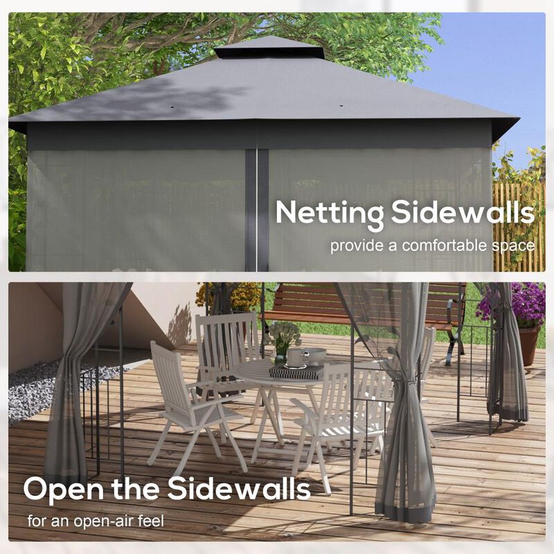 Hivvago 10' x 11.5' Outdoor Gazebo with Decorative Frame image number 5