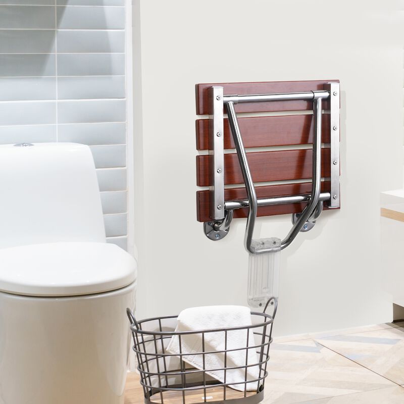 Wall-Mounted Folding Shower Seat Bench