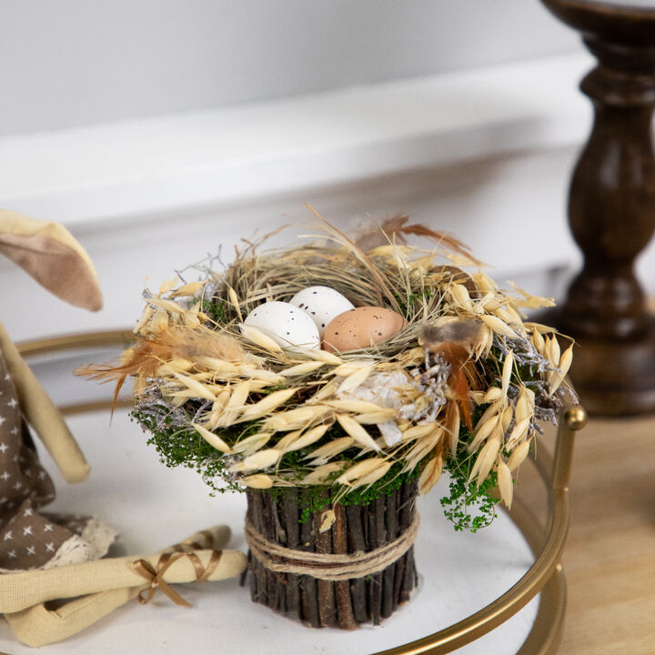 Bird's Nest with Eggs Easter Tabletop Decoration - 6.5"