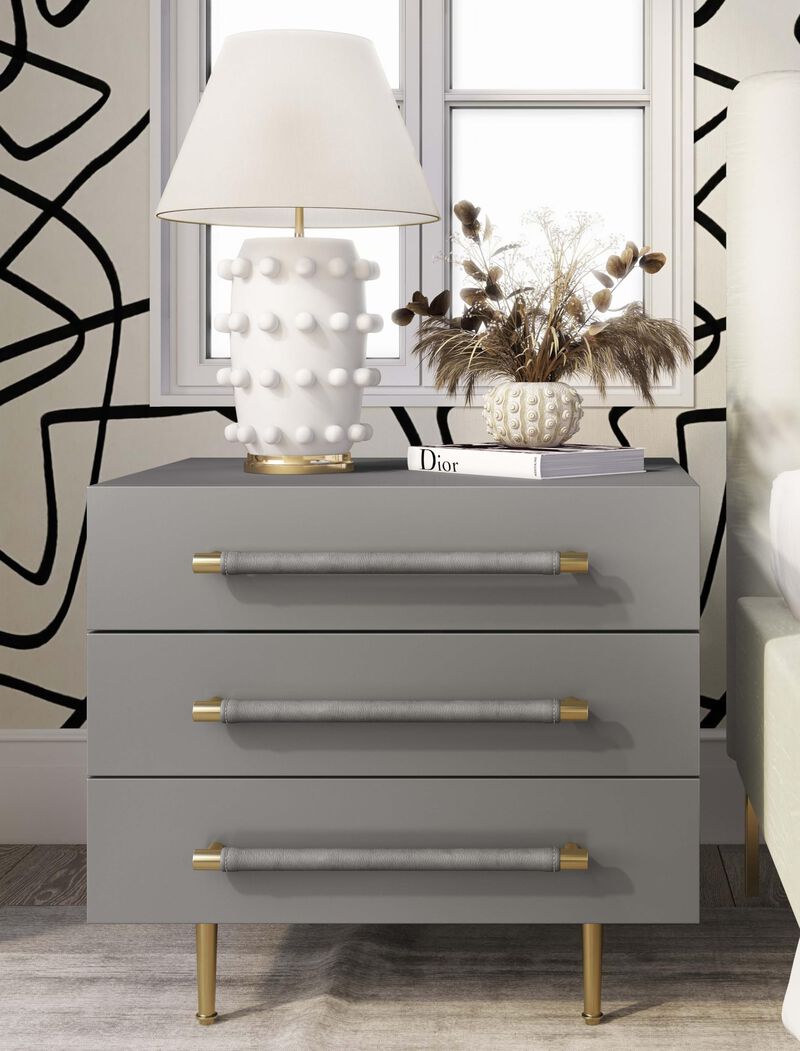 Casafoyer Trident Grey Nightstand image number 3