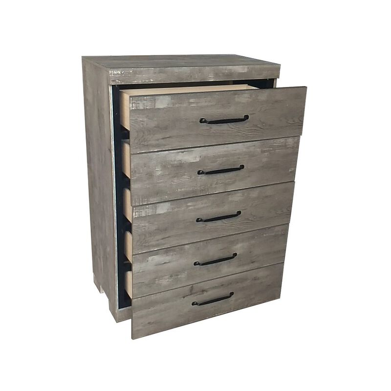 Best Quality Furniture Modern 5-Drawer Chest In Antique Gray Color