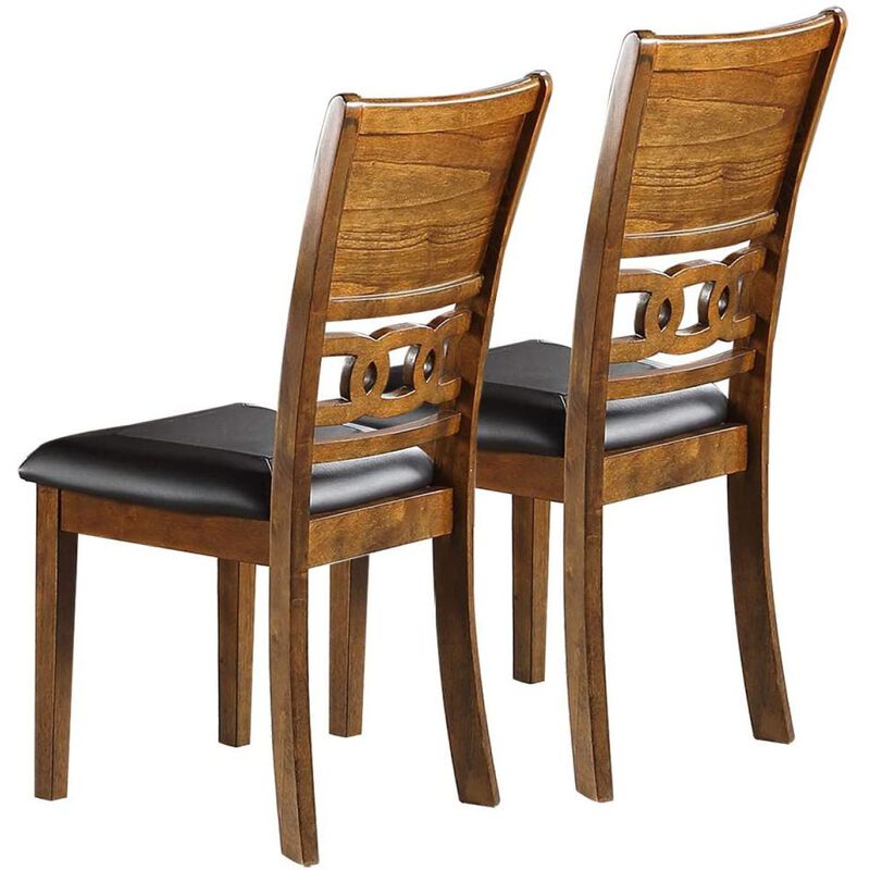 Streamdale Walnut Finish Dining Chairs Set of 2