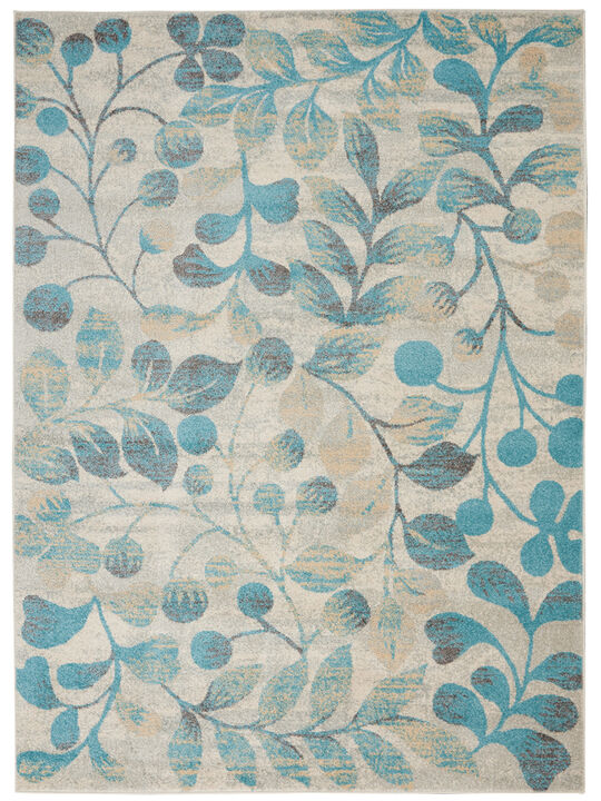 Tranquil TRA03 Ivory/Turquoise 4' x 6' Rug