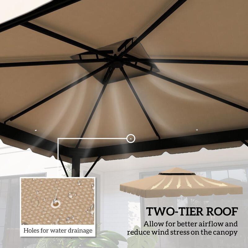 Hivvago Gazebo Canopy 10' x 10' Replacement Cover image number 3